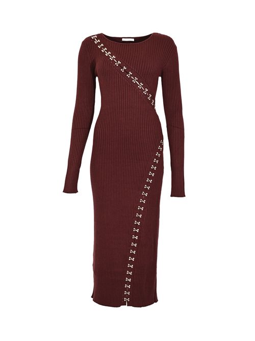 Abito midi glam rock in maglia a costine Patrizia Pepe | 2A2960 K291M536